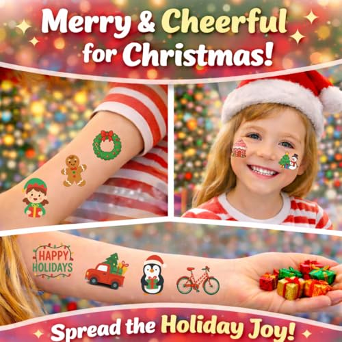 96pc Christmas Temporary Tattoos - Holiday Party Favors