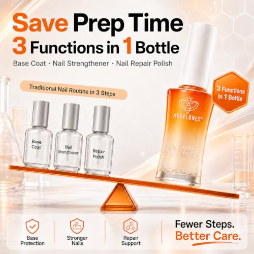 Modelones Clear Nail Strengthener & Growth Water-Based Hardener - 13.5ml