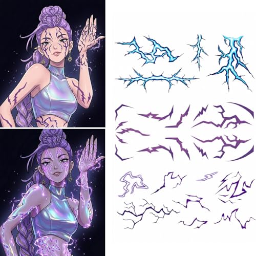 Glow-in-the-Dark K-pop Temporary Tattoos – Dark Fantasy Symbol Set