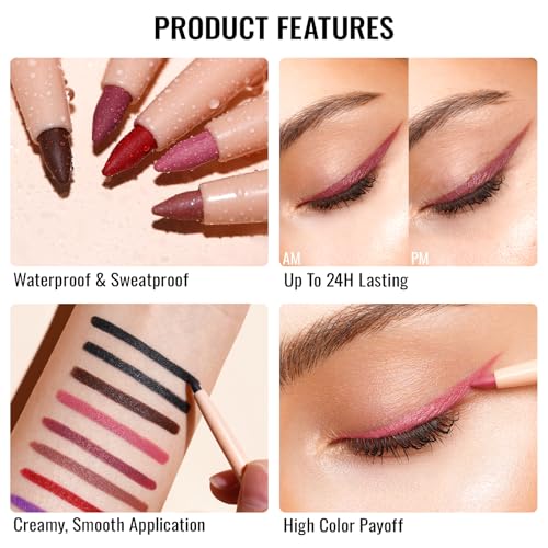 Oulac Moss Green Waterproof Retractable Eyeliner Pencil