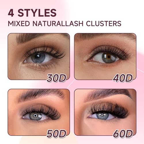 Lash Clusters Kit, 640 Pcs, 9-16mm D Curl with Bond & Seal