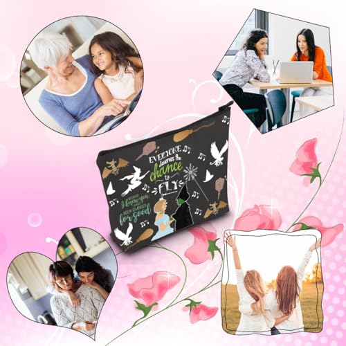 TSOTMO Musical Theatre Makeup Bag, Canvas, Beige, Marble Pattern, Ideal for Women's Cosmetics, Stylish Gift for Broadway Lovers