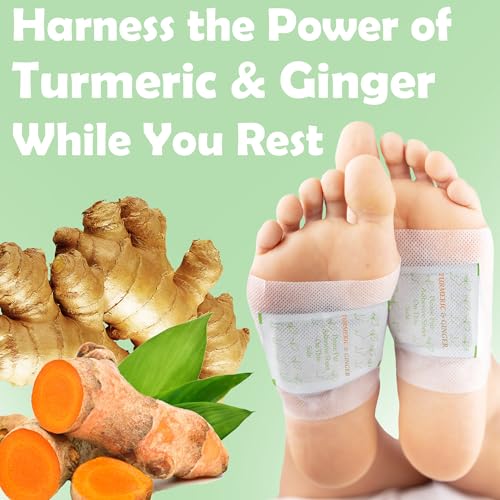 Turmeric & Ginger Foot Pads - 20 Pack for Stress Relief & Better Sleep