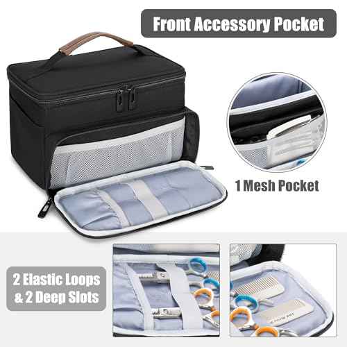 CURMIO Barber Bag for Hair Clippers, Men Trimmer Travel Case Compatible with Andis/Hatteker/Oster Hair Clipper and Hair Cutting Tools, Bag Only