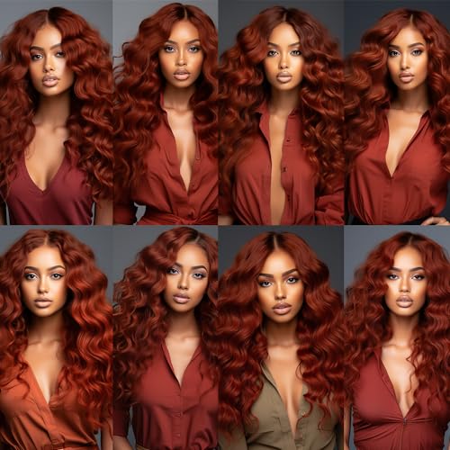 Reddish Brown Deep Wave Human Hair Bundles - 8 to 12 Inch