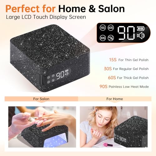 96W Cordless UV Nail Lamp with Auto Sensor