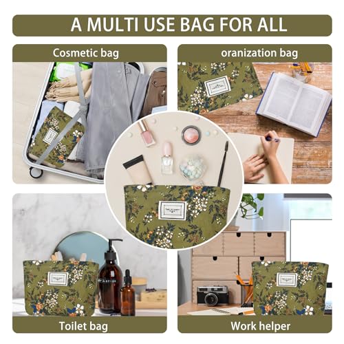 KeYaMee Large Cosmetic Bag for Travel, Corduroy Makeup Organizer