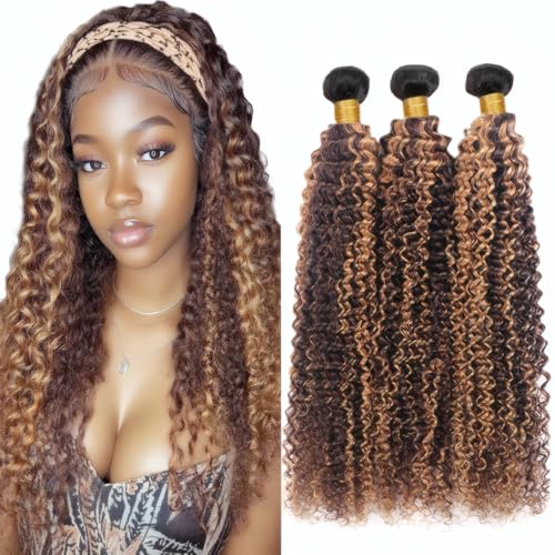 Brazilian Kinky Curly Hair Bundles T1B/P4/27 8-12 Inch