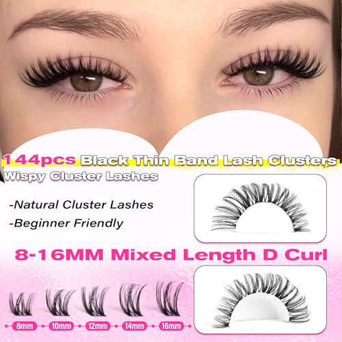 D Curl Wispy Lash Clusters – DIY Eyelash Extensions 8-16mm