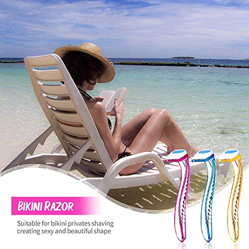 Honoson 16 Pcs Women's Disposable Bikini Razors, Sensitive Skin Shaving Kit with Protective Cover, Precision Trimmer for Beginners, Painless Hair Removal Travel & Gift Set(Rose Red, Blue, Yellow)