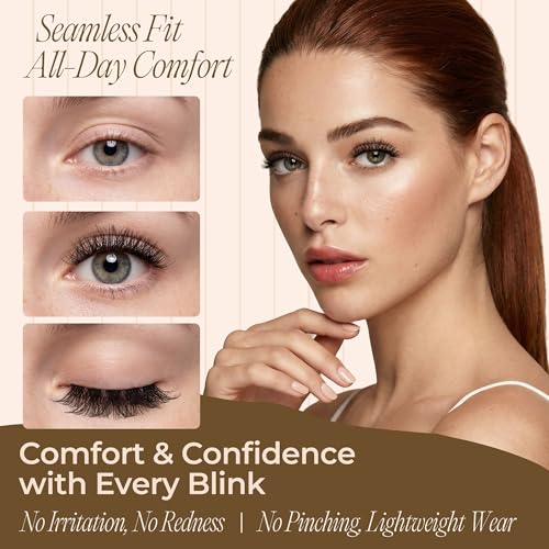 LASHVIEW Lash Extension Kit, False Eyelashes Natural Look Super Thin Band & Soft Lashes with Lash Bond and Seal and Lash Applicator for DIY at Home (56D)