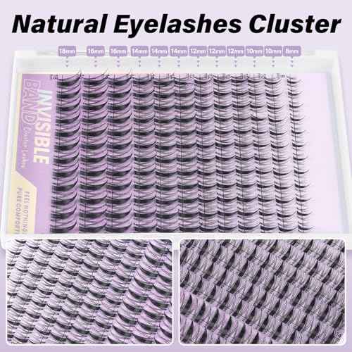 B&Q Fairy Lash Clusters Invisible Band False Eyelashes Clusters Natural Cluster Eyelash Extensions Comfortable Individual Lashes Extension DIY Soft Eyelash Clusters£¨Fairy-MIX8-18mm£©