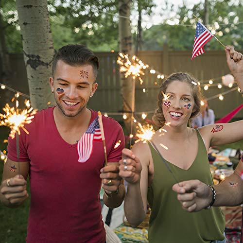 288 Patriotic Temporary Tattoos Glow in Dark - 48 Designs