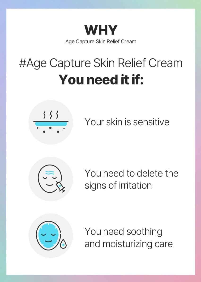 I'M SORRY FOR MY SKIN Age Capture Facial Cream, Korean Skin Care Moisturizer for Face and Neck with Hyaluronic Acid, Anti-Aging, Wrinkle Gel-Cream for Women (Pink - Skin Relief Cream, 1.76 oz)