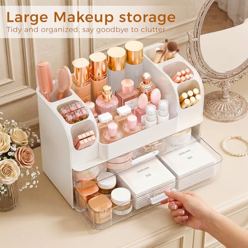 Large Makeup Organizer with Drawers - Vanity Storage Solution