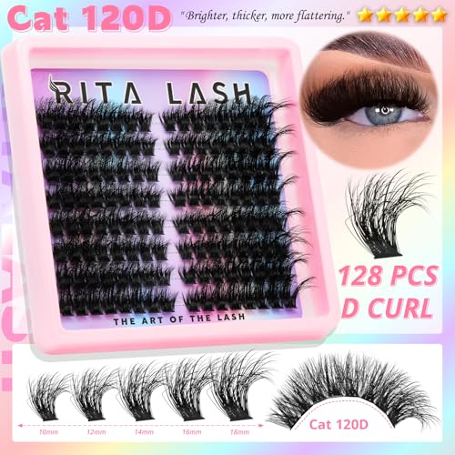 Cat Eye Lash Clusters Kit 3D Volume 60D-120D with Bond, Seal & Remover