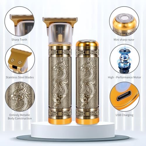 Men's Hair Clipper Set, T-Shaped Sideburn Trimmers, Electric Shavers, Cordless Hair Clippers and Shaver Sets