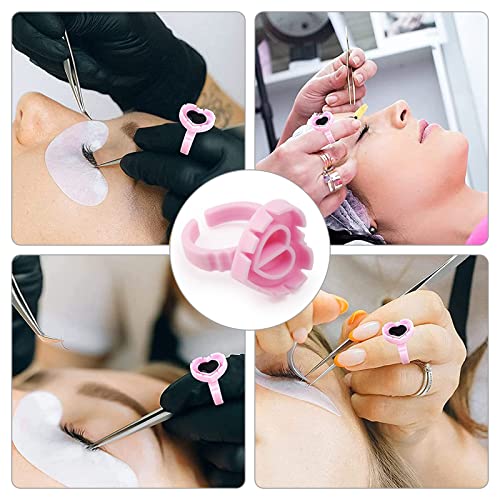 Autdor 500Pcs Pink Glue Rings for Eyelash Extensions