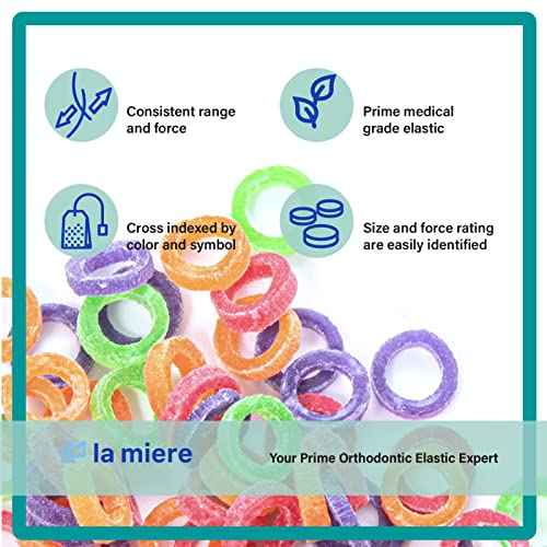 Neon Latex 100 counts Intraoral Elastic Bands Orthodontic Elastics Dental Rubber Bands Made in US Medium 1/4'', Neon Latex