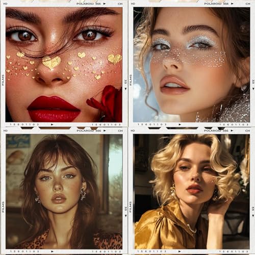 Glitter Freckles Face Tattoo 24 Count Rose Gold Makeup Patches