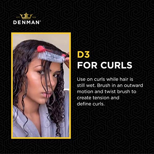 Denman D3 Hair Brush Bundle (7 Row) with Hairbrush Cleaning Brush ? Ultimate Styling & Care for Curly Hair