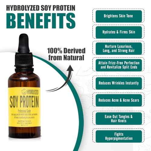 HYDROLYZED SOY PROTEIN - Liquid - for Homemade Cosmetics, Creams, Lotions, Serums - All kinds of Conditioning Hair Care Products - 1 oz