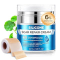 Scar Cream 6% Dimethicone Silicone Cream for Scars, Advanced Scar Removal Cream for Surgical, C-Section, Acne, Keloids, Burns, Old & New Scars, with Scar Tape, 1.69 fl.oz + 1.5m