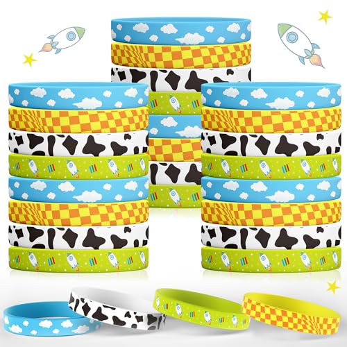 Cartoon Story Silicone Bracelets - 36pcs Cow Pattern Party Favors