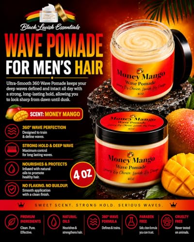Black Lavish Essentials Money Mango 4oz Wave Pomade for Deep 360 Waves, Strong Hold & Shine