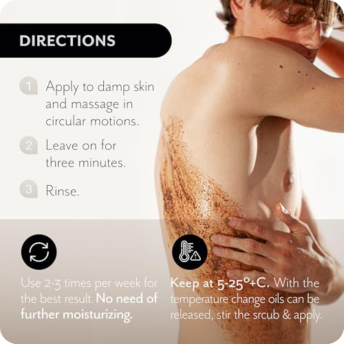 THE ACT Coffee Body Scrub with Salt & Cocoa ? Exfoliating Scrub for Cellulite, Stretch Marks, Ingrown Hair ? Organic Moisturizing Body Scrub with Vitamin E & Menthol ? Gift for Women & Men, 10.58 Oz