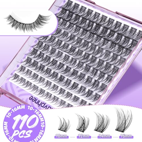 Mavphnee Wispy Cluster Eyelashes 110 Pcs CC Curl Natural Look for Everyday Wear