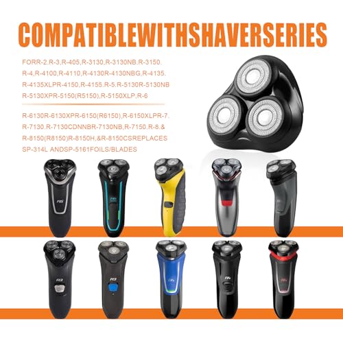 2PACK£¨Black£© Universal Rotary Replacement Shaver Head,Compatible with Remington Shaver Series,for R3,R4,R5,R6,R7,R8,SP-3141 and SP-5161 Foils/Blades