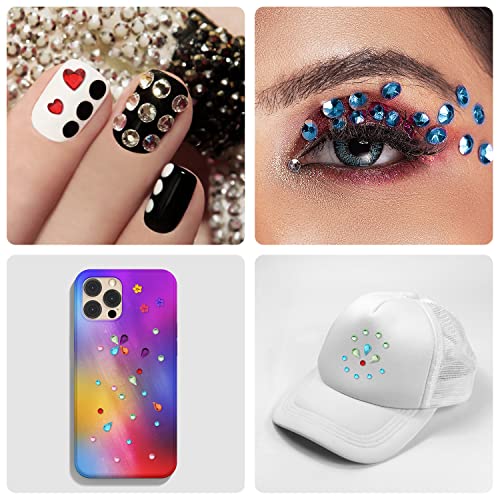 Festival Face Gems Stickers - 9 Sheets Self-Adhesive Rhinestones