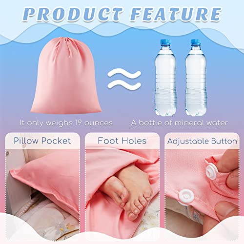 Irenare Self Tan Sleep Sack Breathable Self Tanning Sheets Self Tanning Bed Sheet Protector Self Tan Sleep Bag Travel and Camping Sheet Sleeping Bag Liner for Outdoor Travel Hiking(Pink)