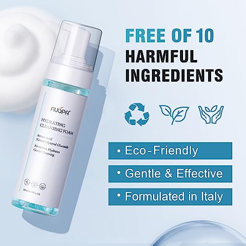 Rose Self Foaming Face Wash Spray Face Body Cleansing Mousse Infused with Amino Acid, Smoothing Hydrating Bubble Facial Cleanser,Natural Gentle Deep Cleanser for Men Women All Skin Type