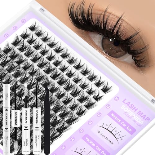 SOFENIDA Wispy Lash Clusters Kit 10-18mm DIY Extensions