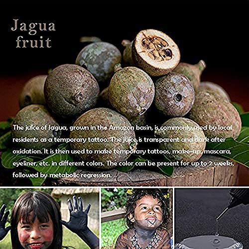 Temporary Tattoos Kit, Yomagine Semi Permanent Tattoo Ink, DIY Fake Freckles Temporary Tattoos for Women Men Teen, Summer Trend Freehand Ink with 78 Pcs Tattoo Stencils, Jagua Gel - Full Kit 5 Bottles