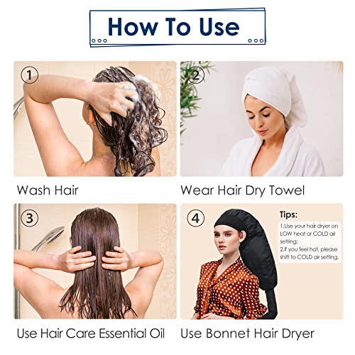 Extra Large Hooded Hair Dryer Bonnet with Adjustable Soft Cap for Fast Styling & Deep Conditioning