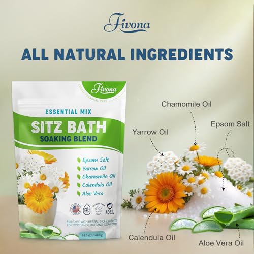 Natural Sitz Bath Salt for Hemorrhoid & Postpartum Care - 14.1 oz