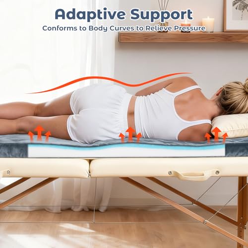 Noverlife 3" Memory Foam Massage Bed Topper - 73x28" Spa Lash Table Cushion
