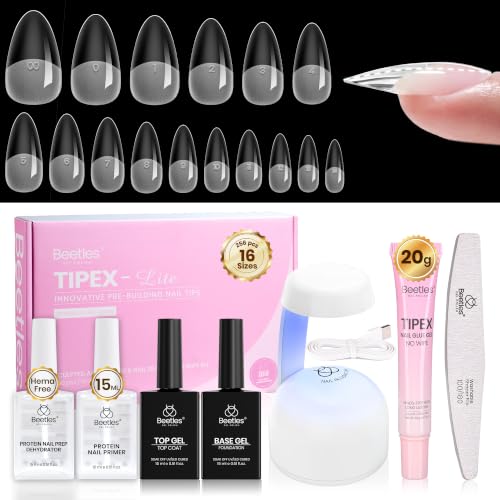 Beetles Tipex Lite Medium Almond 256pcs Nail Tips Kit (16 Sizes) – 6 Variation