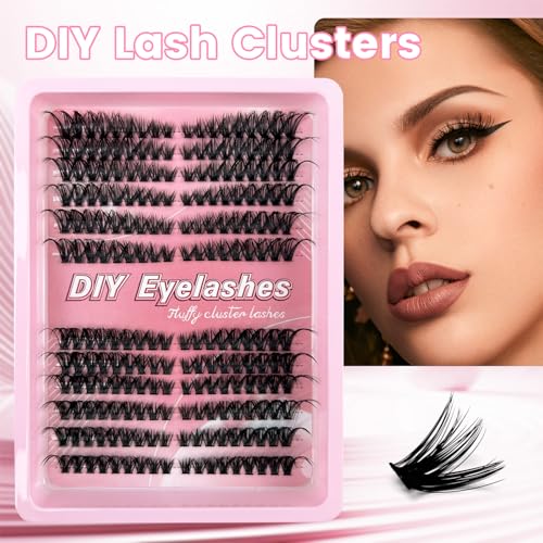 Lash Clusters Kit 216 Pcs 8-16mm Black Volume Eyelash Extensions