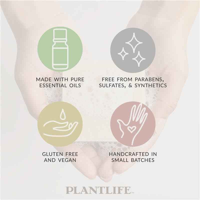 Plantlife Rosemary Tea Tree 6-Pack Bar Soap - Moisturizing and Soothing Soap for Your Skin - Hand Crafted Using Plant-Based Ingredients - Made in California 4oz Bar