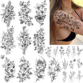 CHARLENT 23 Sheets Flower Temporary Tattoos - Waterproof Floral Body Art