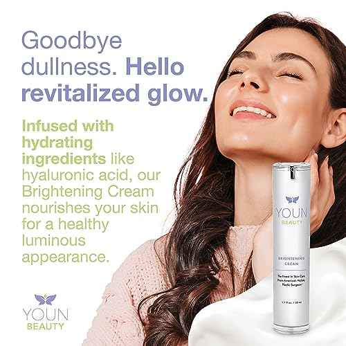 YOUN Beauty Brightening Cream with Kojic Acid, Glycolic Acid & Licorice Extract, 50ml ? Hydroquinone-Free Cream for Face, Neck & D?collet?