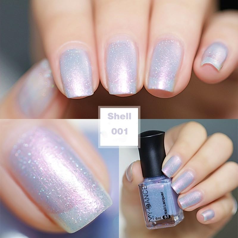 Pearl Iridescent Lavender Nail Polish 6ml | Quick Dry Shimmer