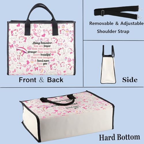 WZMPA Cat Marie Cosmetic Bag - Fans Gift 'You Are Braver Stronger Beautiful Than You Know' - Makeup Zipper Pouch (Cat Marie-TB)