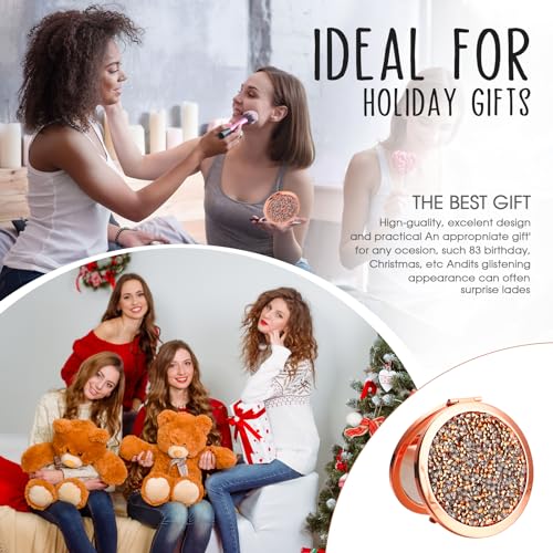 Geelin 6 Pcs Galentines Friendsgiving Gifts for Women Compact Mirror Bulk Rose Gold Pocket Mirror for Women BFF Sister Mom Wife Daughter Niece Grandma Friendship Birthday Gifts
