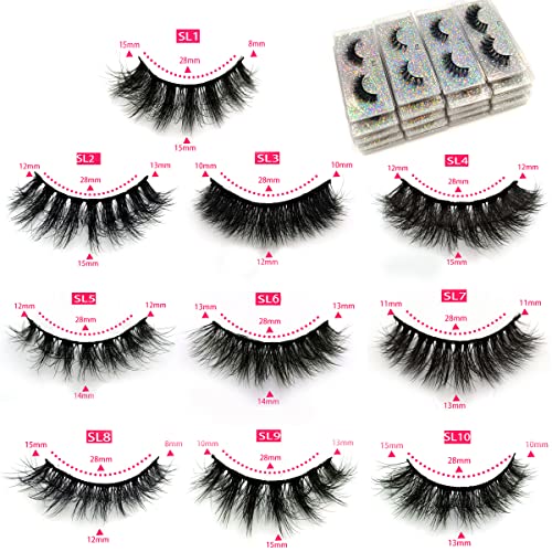 12mm Faux Mink Lashes 10 Pairs Natural Fluffy Eyelashes