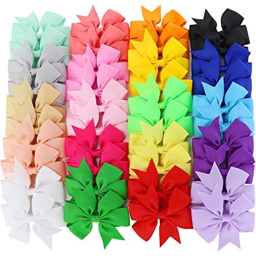 40-Piece Grosgrain Pinwheel Hair Bows with Alligator Clips